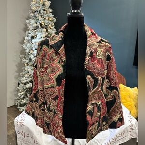 Harve Benard Women's Paisley Cape in Red and Black